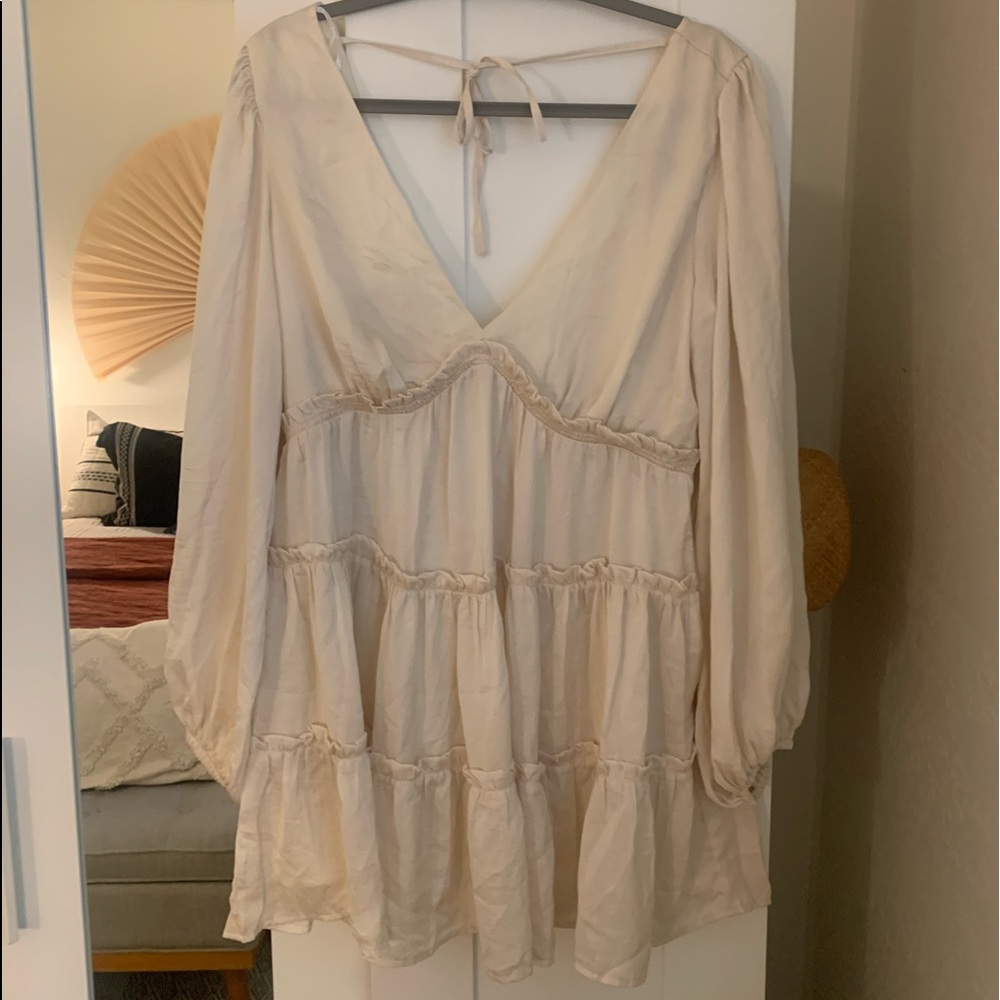 Lulus cream silky dress